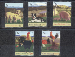 New Zeland 2005- Chinese New Year-Year Of The Rooster New Zeland Farmyard Animals Set (5v) - Nuevos