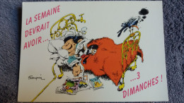 CPM BANDE DESSINEE BD GASTON LAGAFFE FRANQUIN 1993 DALIX  MARSU N° 441 LA SEMAINE DEVRAIT AVOIR 3 DIMANCHES LIT - Comics