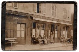 Devanture Hôtel-restaurant-salle De Société. Café De La Place. Maison Renividaud. Carte Photo Animée Non Située - Ristoranti