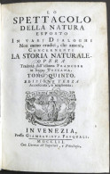 Lo Spettacolo Della Natura Esposto In Varj Dialoghi - Tomo V - Ed. 1752 - Unclassified