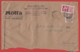 ITALIA - Storia Postale Repubblica - 1959 - 100 Antica Moneta Siracusana + 75 Cavalli Alati - Busta Di Grande Formato - - 1946-60: Marcophilie