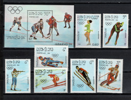 Laos 1984 Olympic Games Sarajevo Set Of 7 + S/s MNH - Winter 1984: Sarajevo