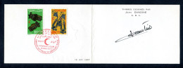 RC 27483 MAROC N° 523 / 524 CROISSANT ROUGE NATIONAL ENCART 1er JOUR TIRAGE 125 Ex SIGNÉ JEAN DANDINE - Marokko (1956-...)