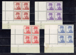 MONACO - COINS DATES - TP N°161 * ---- N°162 ** - 164 ** - 166 ** - Unused Stamps