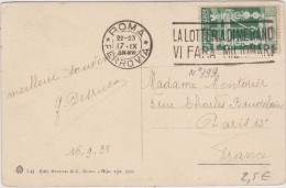 NAPOLI  - Timbre Italie  Flamme " Lotteria Automobilistica Di Tripoli" 1937 - Napoli (Naples)