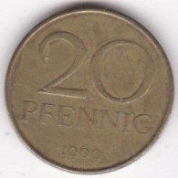 RDA . 20 Pfennig 1969, En Laiton , KM# 11 - 20 Pfennig