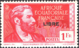 AFRICA EQUATORIALE FRANCESE, SAVORGNAN DE BRAZZA, 1 Fr., 1940, NUOVO (MLH*) Mi:FR-EQ 125, Scott:FR-EQ 109, Yt:FR-EQ 115 - Neufs