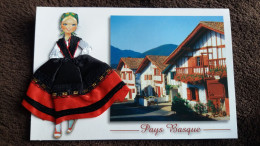 CPM BRODEE FOKLORE PAYS BASQUE BASQUAISE MAISONS TYPIQUES - Embroidered