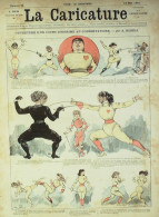 La Caricature 1881 N°  72 Cours D'escrime Au Conservatoire Robida Barret Loys Trock Quidam - Zeitschriften - Vor 1900