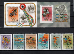 Libya 1984 Olympic Games Los Angeles, Equestrian, Basketball, Football Soccer, Windsurfing Etc. Set Of 6 + 2 S/s MNH - Ete 1984: Los Angeles