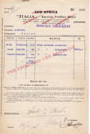 DOCUMENTO -  FATTURA - SUD AFRICA - ITALIA SERVIZIO TRAFFICO MERCI - SOC. GENERALE DI SPEDIZIONI DOCKS METALLI - 1939 - Italia