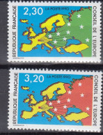 FRANKREICH  Dienstmarken Für Den Europarat 47-48, Postfrisch **, Europakarte, 1990 - Nuovi