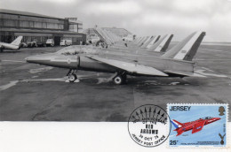 JERSEY, Carte Maxi 1975 : Avion GNAT T1 - Jersey