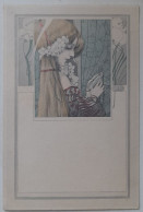 Cpa PRECURSEUR LITHO DECO ART NOUVEAU Illustrateur M.M. VIENNE 127  MUCHA ? Portrait Femme AU MIROIR - Vienne