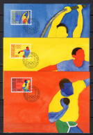 Liechtenstein 1984 Olympic Games Los Angeles, Athletics Set Of 3 Maximumcards - Estate 1984: Los Angeles