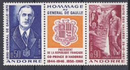 Andorre Français 1972 NMH ** Charles De Gaulle, 1890-1970      (A16) - Unused Stamps