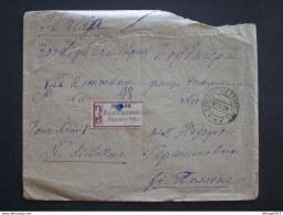 RUSSIA RUSSIE РОССИЯ STAMPS COVER 1924 Registered Mail RUSSIE TO ITALY IMPERFORATED RRR RIF.TAGG. (10) - Covers & Documents