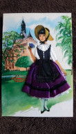 CPM BRODEE FOKLORE FOLKLORIQUE FEMME CAPITALE TOULOUSE LA TOULOUSAINE ED CELY VIOLETTE - Embroidered