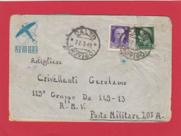 LETTRE PAR AVION DE CALTO POUR LA POSTE MILITAIRE NO 207A. 1941. - Marcophilie (Avions)