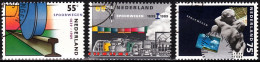 NETHERLANDS 1989 Mi. 1366-68. Transport: Dutch Railways - 150 Years, Used / CTO - Treinen