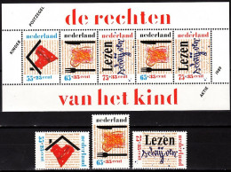 NETHERLANDS 1989 Mi. 1371A-73A, Bl. 33. Voor Het Kind. Children And Their Rights, MNH - Nuovi