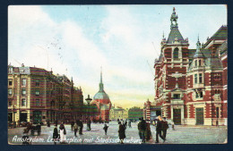 Amsterdam. Leidescheplein Met Stadsschouwburg. Scène De Vie Sur La Place De Leyde. Théâtre Municipal.1908 - Amsterdam