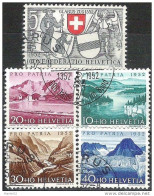 Schweiz Suisse Pro Patria 1952: Zu WII 56-60 Mi 570-574 Yv 521-525 Mit Sonder-Ersttag-⊙ GLARUS 31.V.1952 - Gebraucht