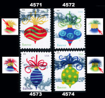 Etats-Unis / United States (Scott No.4571-74 - Ornements De Noël / Christmas Ornaments) (o) P3 - Oblitérés