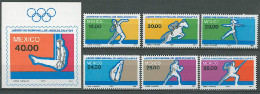 Mexico 1984 Olympic Games Los Angeles, Equestrian, Athletics, Fencing, Boxing Etc. Set Of 6 + S/s MNH - Estate 1984: Los Angeles