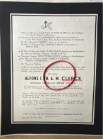 Alfons Clerckx Wed Vogels Maria *1885 Neerpelt +1954 Antwerpen Van Damme Berben Albers Leva Tournier Trouwers Boon - Todesanzeige