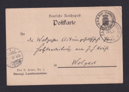 1898 - Portofreie Dienst-Karte "Frei Lt. Avers 1 Herzogl. Landbaumeister" - Ab Saalfeld - Brücken