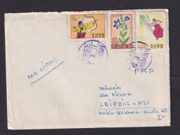 1961 - Mischfrankatur Auf Luftpost-Brief Ab Pyongyang Nach Deutschland - Korea, North