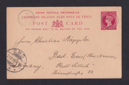 1900 - 1 P. Ganzsache Ab Dominica Nach Bad Ems - Leeward  Islands