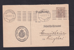 1917 - 3 Pf. Dienst-Frage-Ganzsache "Statist. Landesamt" (DPB 38/02F) Ab Stuttgart  - Autres & Non Classés