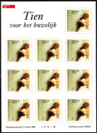 NETHERLANDS 1998 Mi. 1652I Klb. Definitive: Wedding Greeting Stamp. MINI-SHEET, Mint - Blocks & Sheetlets