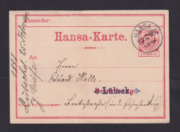 LÜBECK - 1898 - 3 Pf. Ganzsache Von Bromberg Mit "Lübeck" überdruckt - Gebraucht In Lübeck - Privatpost