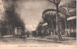 FR66 PERPIGNAN - Couderc - Place Arago Et Le Canigou Couvert De Neige Dilligence - Animée - Belle - Perpignan