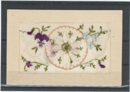 CARTE BRODÉE - ENVELOPPE  AVEC PETITE CARTE  -1918- - Embroidered