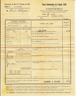 Facture De CASSEL 59 - TAXES Communales De L'année 1934 - 1900 – 1949