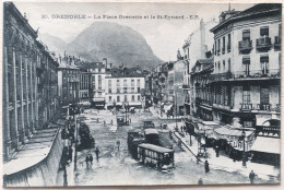 C. P. A. : 38 : GRENOBLE : La Place Grenette Et Le Saint-Eynard, Tramways, Animé, En 1916 - Grenoble