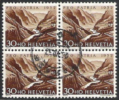 Schweiz Suisse Pro Patria 1952 "Moesa" Zu WII 59 Mi 573 Yv 524 Block Mit Stempel TARASP 26.VII.52 (Zu CHF 55.00) - Gebraucht