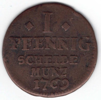 Erfurt / Mainz Johann Friedrich Karl Graf Von Ostheim (1743-1763) I Pfennig 1759 (Cu.) Schön 23, Ss - Kleine Munten & Andere Onderverdelingen