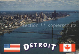 72285858 Detroit_Michigan Ambassador Bridge Windsor Ontario National Flags - Andere & Zonder Classificatie