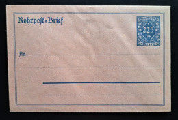 Rohrpost-Umschlag 1921 RU10 Ungebraucht - Omslagen