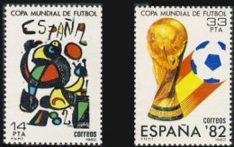 España 1982 Edifil 2644/5 Sellos ** Copa Mundial De Futbol España'82 Cartel Joan Miro Y Trofeo Y Logotipo Michel 2532/3 - Nuevos