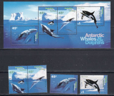 AAT 1995 Whales & Dolphins 4v + M/s   ** Mnh (59626) - Neufs