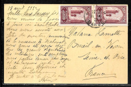 C500 - N° 105 EN PAIRE SUR CP DE RABAT DU 18/04/32 - Cartas & Documentos