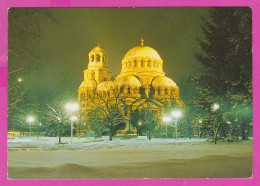 311290 / Bulgaria - Sofia - Winter Illuminate Patriarchal Cathedral Of "St. Alexander Nevsky" Building 1988 PC Septemvri - Eglises Et Cathédrales