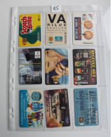 LOT DE 9 TELECARTES  AVEC SA FEUILLE DE CLASSEMENT - Collections