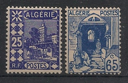 ALGERIE - 1938 - N°YT. 136 Et 137 - 25c Bleu / 65c Bleu - Neuf Luxe ** / MNH / Postfrisch - Ungebraucht